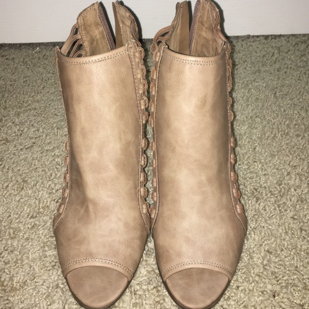 Peep toe booties